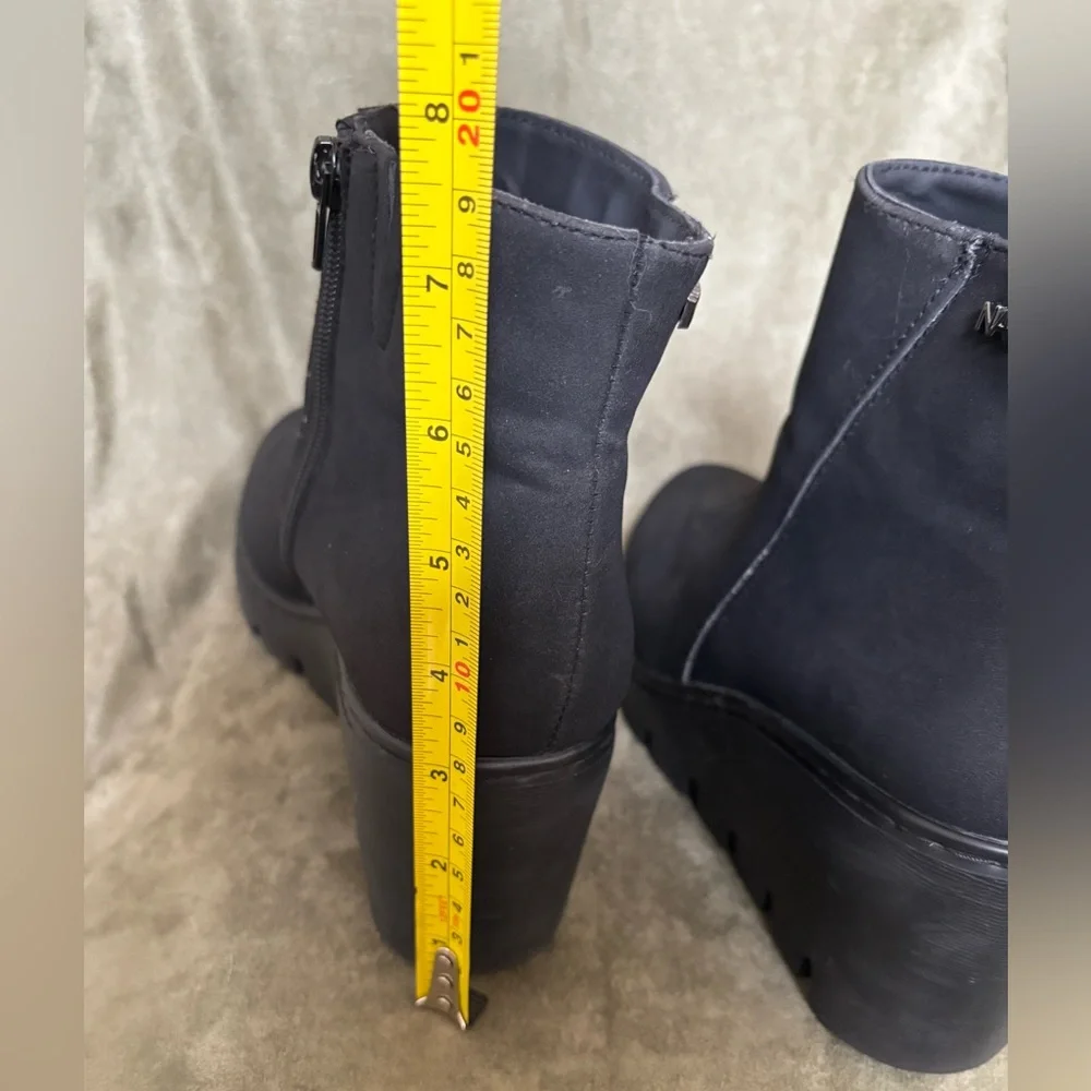 NAUTICA Laurette Size9 Women’s Black Faux Suede Wedge Heel Ankle Boot w/ zipper - Picture 4 of 16